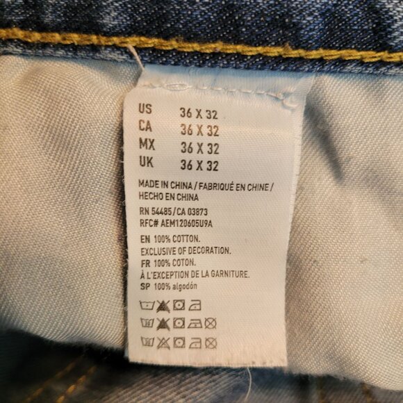 American Eagle Jeans 36x32 Made To Last Original Straight Medium Light Wash - Picture 6 of 11